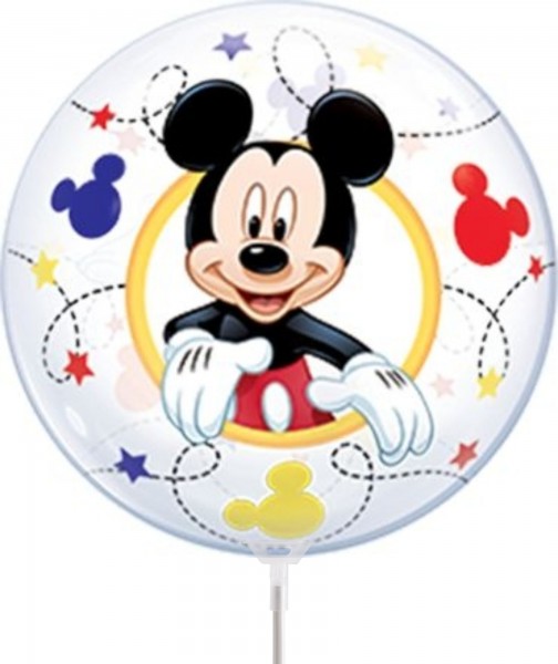 Qualatex Air Bubbles Mickey Mouse 30cm/12" luftgefüllt inkl. Stab