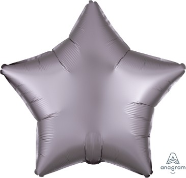 Anagram Folienballon Stern 50cm Durchmesser Satin Luxe Hellgrau (Greige)