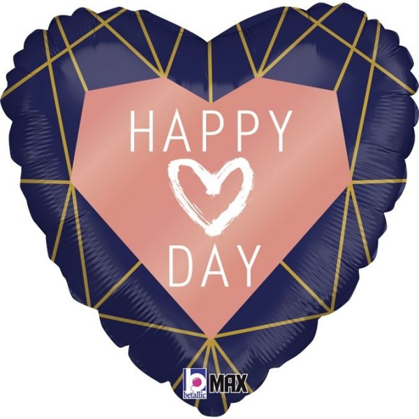 Grabo Folienballon Happy Day Navy Heart 45cm/18"