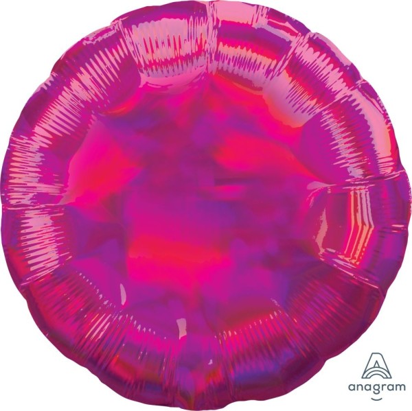 Anagram Folienballon Rund Iridescent Magenta Holo 45cm/18"