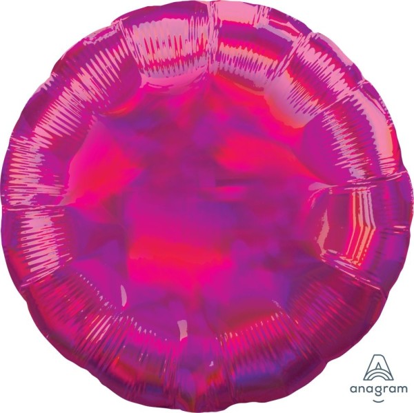 Anagram Folienballon Rund Iridescent Magenta Holo 45cm/18"