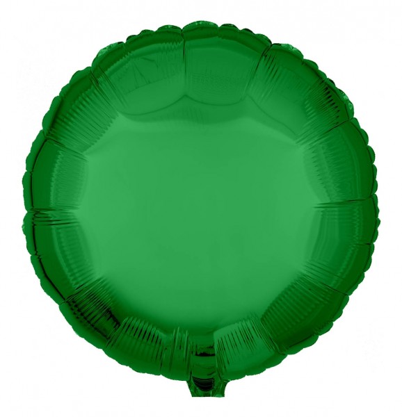 Folienballon Rund, Metallic Grün, 45cm Ø