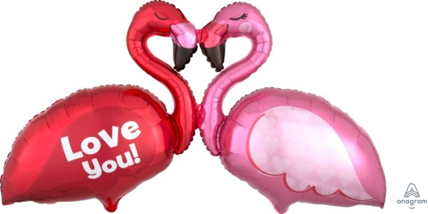 Anagram Folienballon "Love" Flamingo 115cm/45"