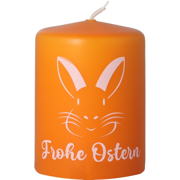 Goodtimes Stumpenkerze Orange "Frohe Ostern"