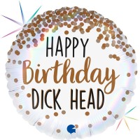 Grabo Folienballon Happy Birthday Dick Head Regenbogen Holographic  45cm/18"  Grabo Folienballon Happy Birthday Dick Head Regenbogen Holographic  45cm/18"