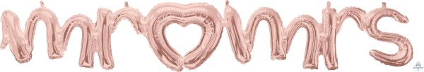 Anagram Folienballon SuperShape Mr. & Mrs. Schrift Girlande Rose Gold 150cm/59"