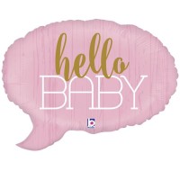 Betallic Folienballon "Sprechblase- Hello Baby " Pink 61cm/24"  Betallic Folienballon "Sprechblase- Hello Baby " Pink 61cm/24"