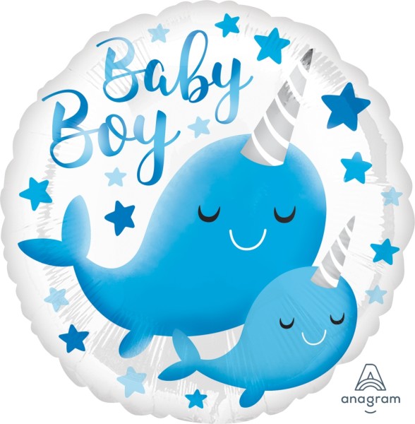 Anagram Folienballon "Narwal-Baby" 45cm/18"