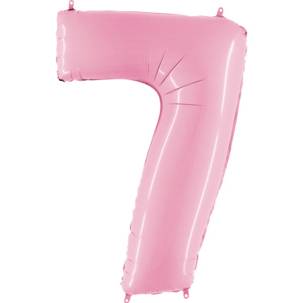 Grabo Folienballon Zahl 7 Pastel Pink 100cm/40"