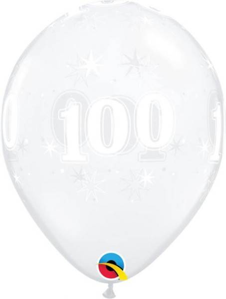 Qualatex Latexballon 100 Sparkle-A-Round Diamond Clear 28cm/11" 25 Stück