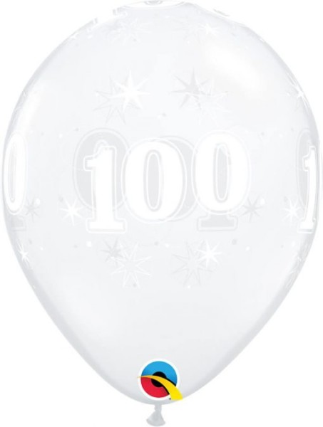 Qualatex Latexballon 100 Sparkle-A-Round Diamond Clear 28cm/11" 25 Stück