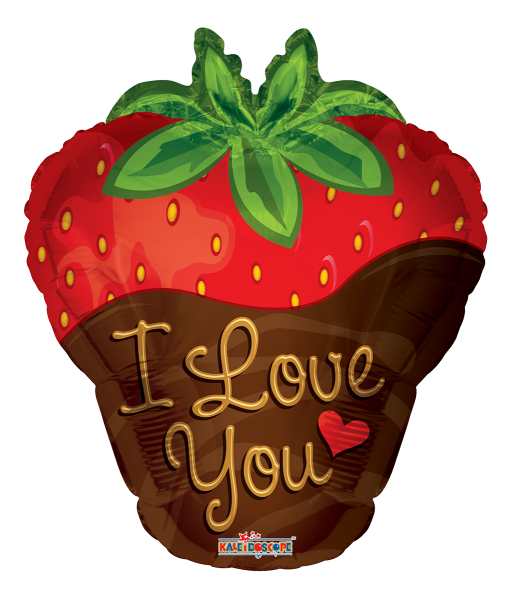 Kaleidoscope Folienballon "I Love You - Erdbeere" 45cm/18"