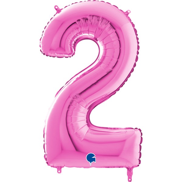 Grabo Folienballon Zahl 2 Fuxia 100cm/40"