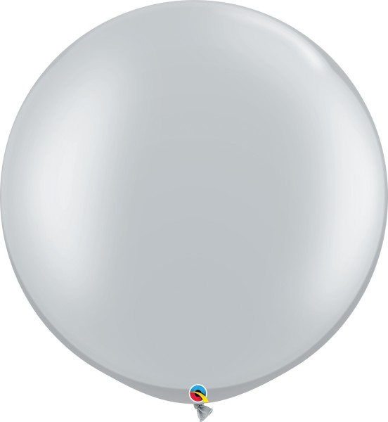 Qualatex Latexballon Metallic Silver 75cm/30" 2 Stück