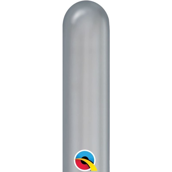 Qualatex Latexballon Entertainer Chrome Silver 260Q Ø 5cm - 100 Stück