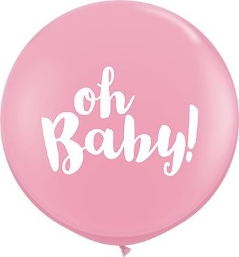 Qualatex Latexballon Oh Baby! Pink 90cm/3' 2 Stück