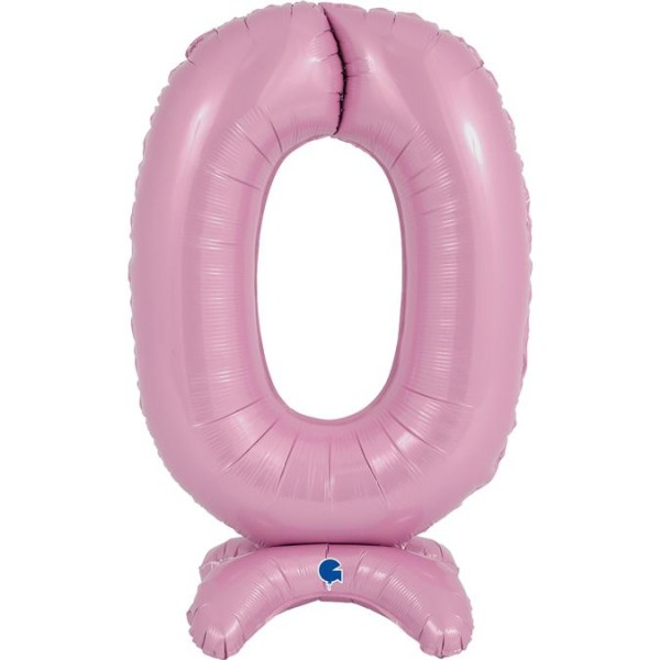 Grabo Folienballon Zahl 0 Pastel Pink standups 65cm/25"