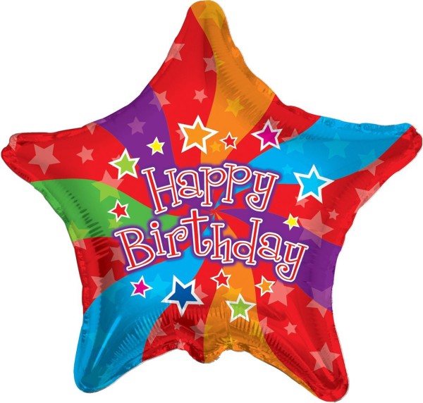 Kaleidoscope Folienballon Birthday Colors Star 45cm/18"