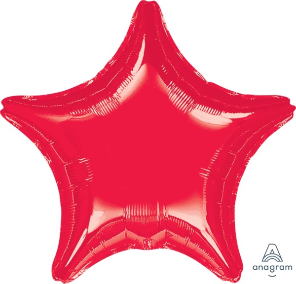 Anagram Folienballon Jumbo Stern Metallic Red 80cm/32"