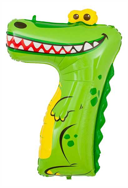 Zahlenballon "Krokodil - Zahl 7"