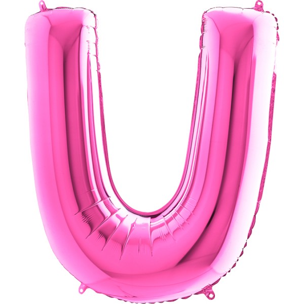 Grabo Folienballon Buchstabe U Fuxia 100cm/40"