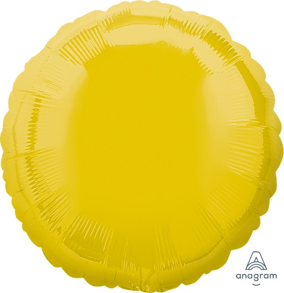 Anagram Folienballon Rund Yellow 45cm/18"