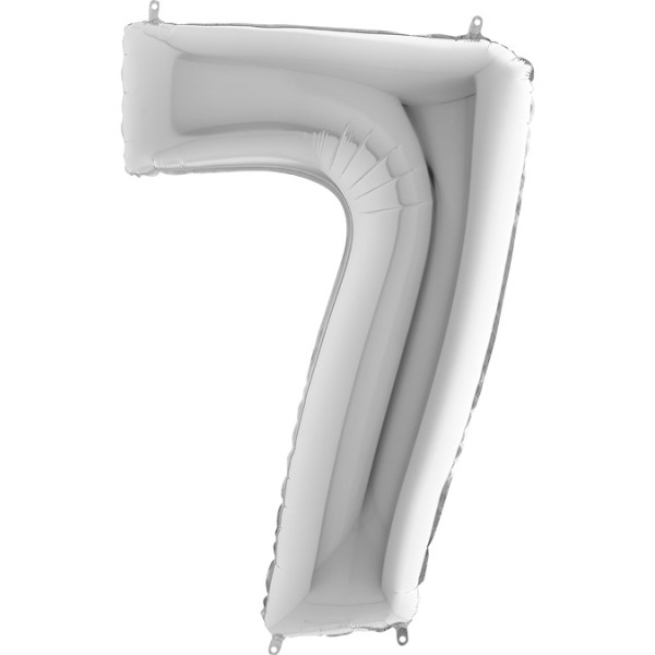 Grabo Folienballon Zahl 7 Silver 100cm/40"