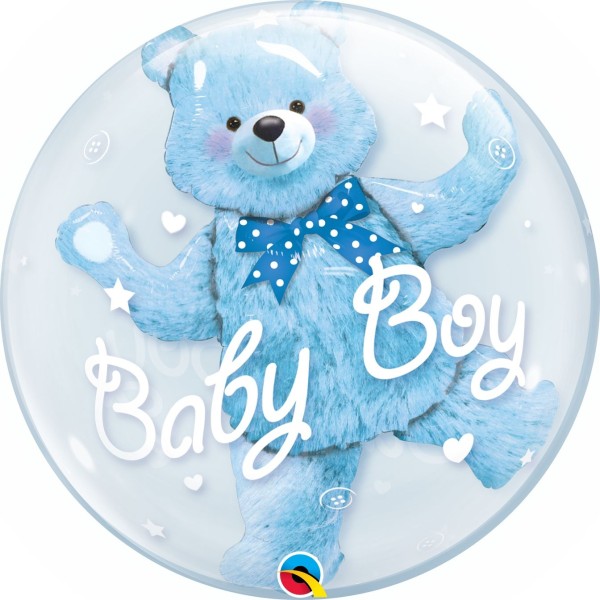 Qualatex Double Bubble Baby Blue Bear 60cm/24"