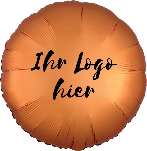 Folien-Werbeballon Rund Satin Luxe Amber 45cm/18" 1-Seitig bedruckt