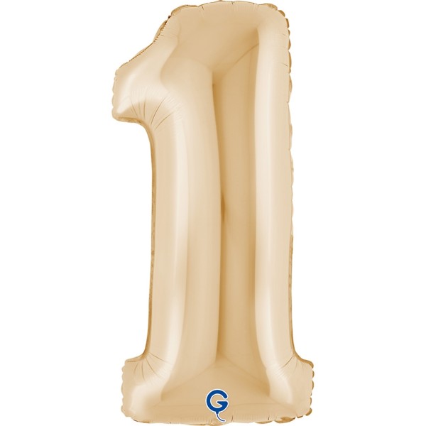 Grabo Folienballon Zahl 1 White Gold 100cm/40"