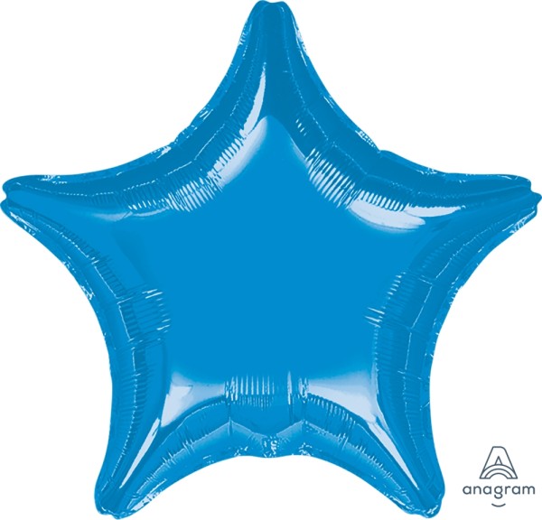 Anagram Folienballon Jumbo Stern Metallic Blue 80cm/32"