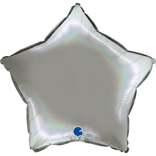 Grabo Folienballon Star Rainbow Holo Platinum Pure 45cm/18"