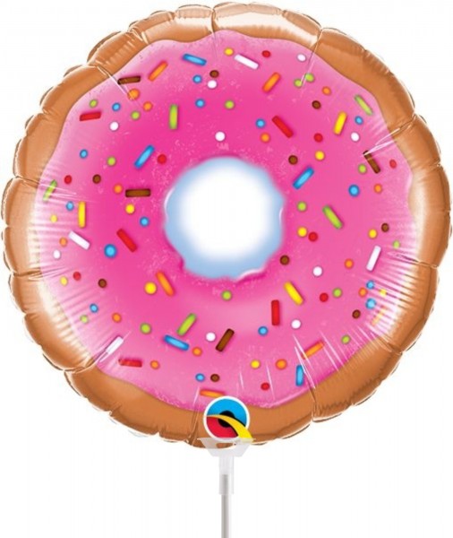 Qualatex Folienballon Donut 23cm/9" luftgefüllt inkl. Stab