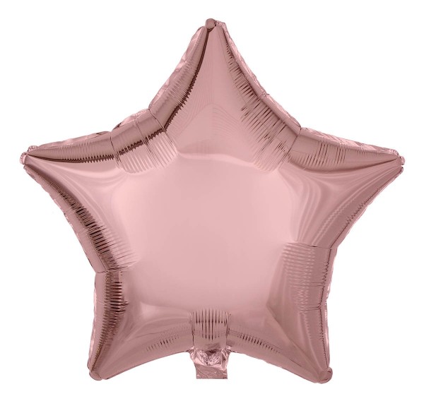 Folienballon Stern, Metallic Roségold, 50cm Ø