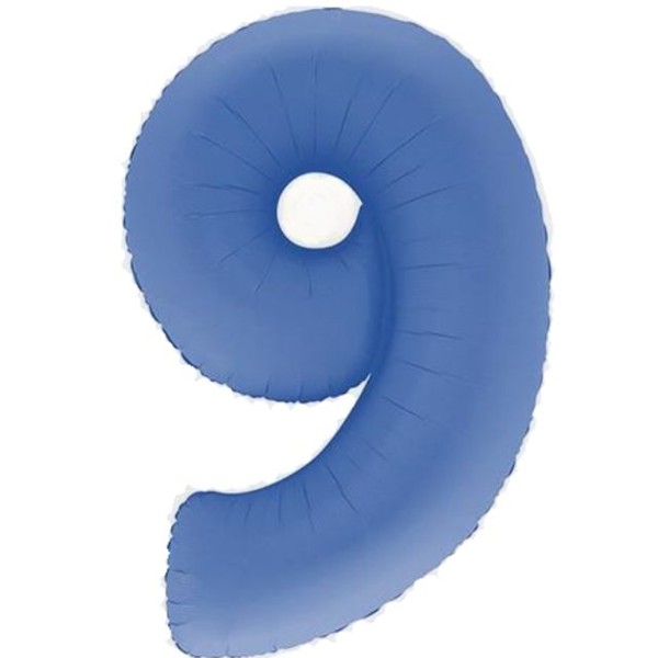 Grabo Folienballon Zahl 9 Soft Matte Lotus Blue 100cm/40"