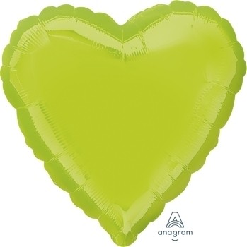 Anagram Folienballon Herz 45cm Durchmesser Metallic Hellgrün (Kiwi Green)
