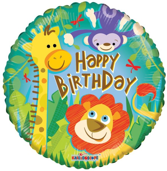 Kaleidoscope Folienballon Birthday Jungle 45cm/18"