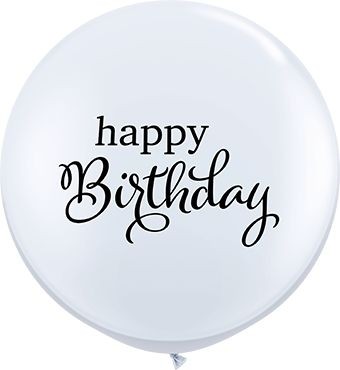 Qualatex Latexballon Simply Happy Birthday White 90cm/3' 2 Stück