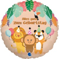 Grabo Folienballon Geburtstag Tropische Tiere  45cm/18"  Grabo Folienballon Geburtstag Tropische Tiere  45cm/18"
