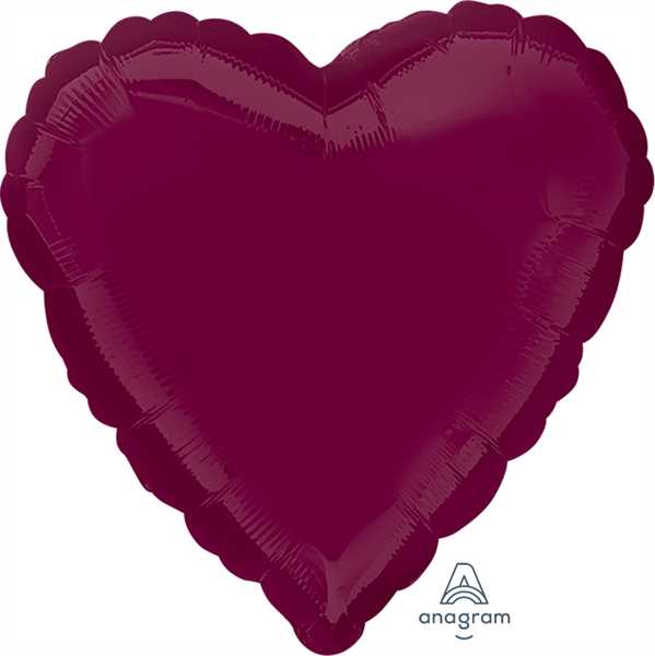 Anagram Folienballon Herz Weinrot (Berry) 45cm/18"