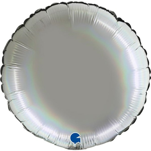 Grabo Folienballon Rund Rainbow Holo Platinum Pure 45cm/18