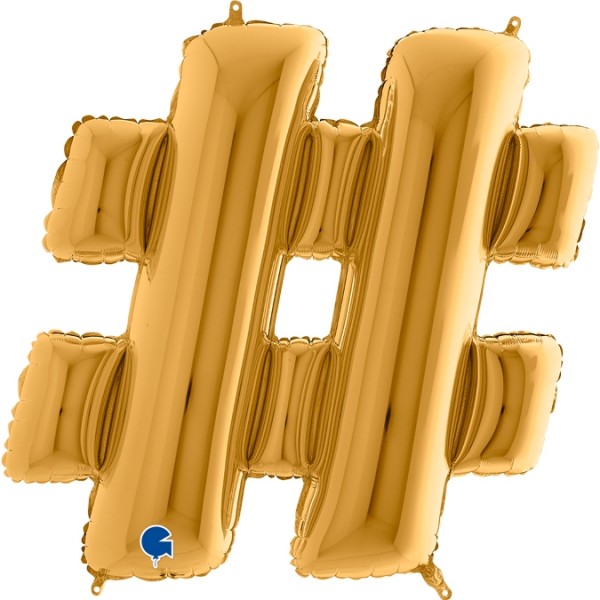 Grabo Folienballon Zeichen # Gold 100cm/40"