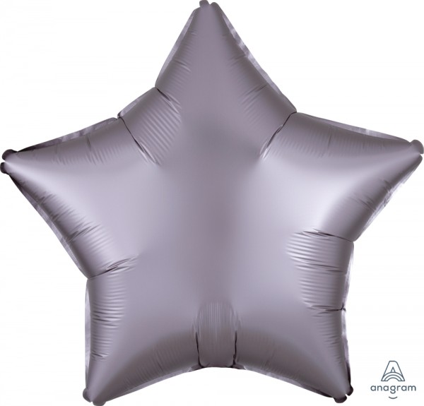 Anagram Folienballon Stern Satin Luxe Hellgrau (Greige) 50cm/20"