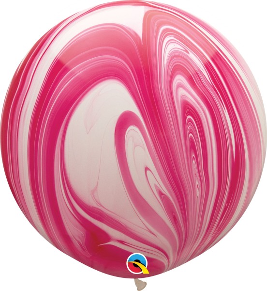 Qualatex Latexballon Red White SuperAgate 75cm/30" 2 Stück