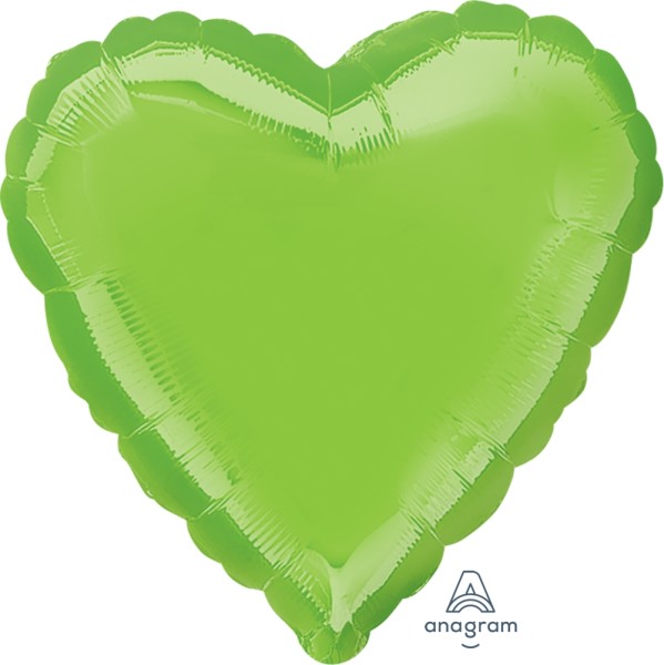Anagram Folienballon Herz Metallic Lime Green 45cm/18