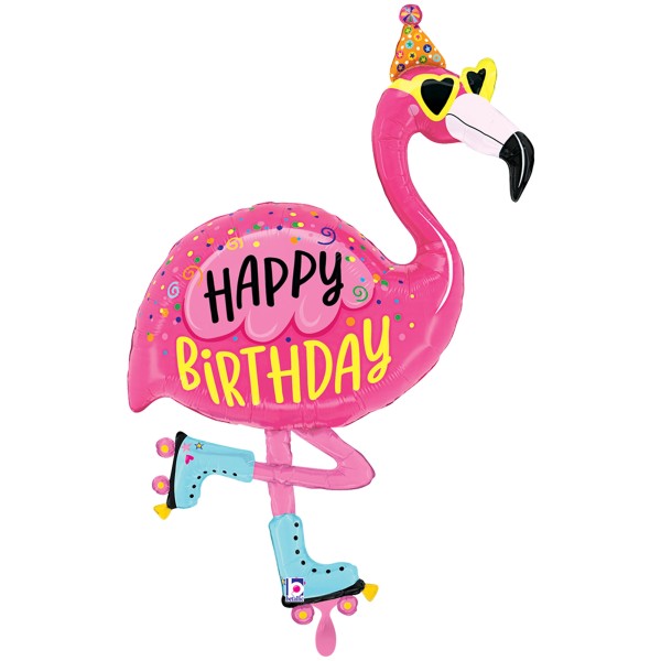 Betallic Folienballon XXL Flamingo Birthday 105cm/42"