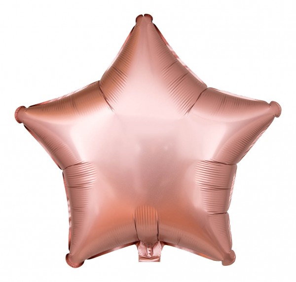 Folienballon Stern, Satin Roségold, 50cm Ø