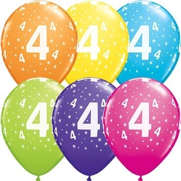 Qualatex Latexballon Stars 4-A-Round Tropical Assortment 28cm/11" 50 Stück