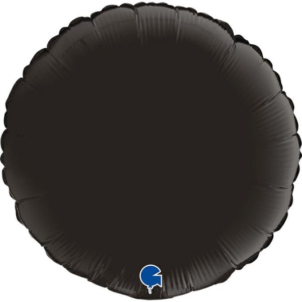 Grabo Folienballon Rund Satin Fumé Black 45cm/18"