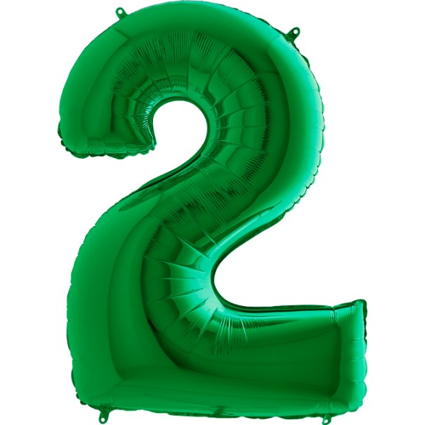 Grabo Folienballon Zahl 2 Green 100cm/40"